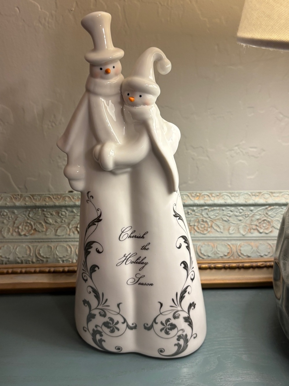 St. Nicholas Square Snowman Couple Figurine